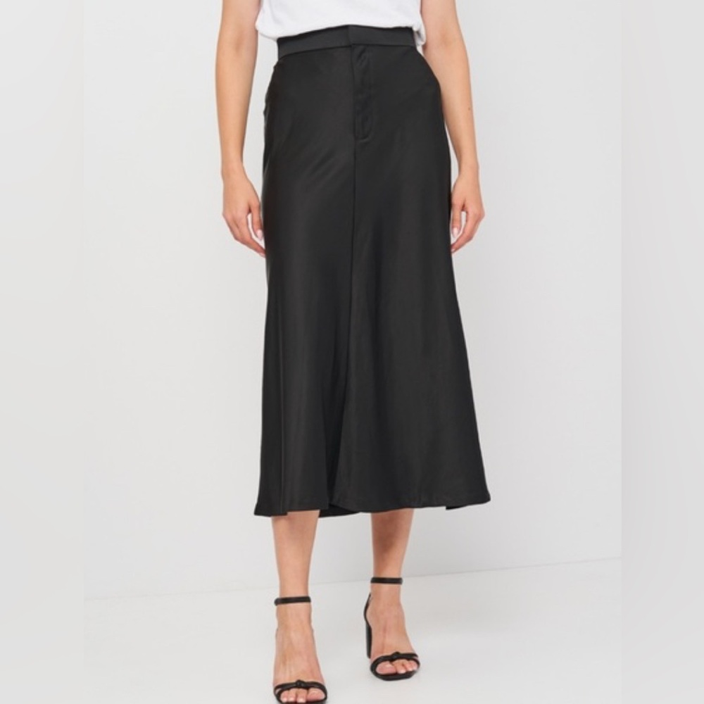 SATIN EFFECT MIDI SKIRT -Zara